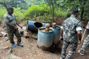 Seraikela News: राजनगर के जंगल में अवैध शराब भट्ठी पर पुलिस की छापेमारी, 300 किलो जावा महुआ नष्ट Seraikela News: राजनगर के जंगल में अवैध शराब भट्ठी पर पुलिस की छापेमारी, 300 किलो जावा महुआ नष्ट